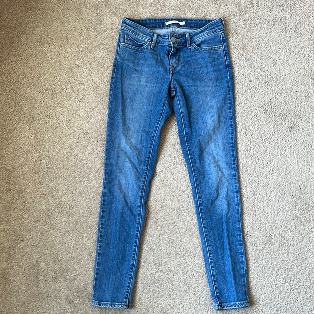 Levi’s 711 Skinny Jeans Womens 25x30 Blue Stretch Denim